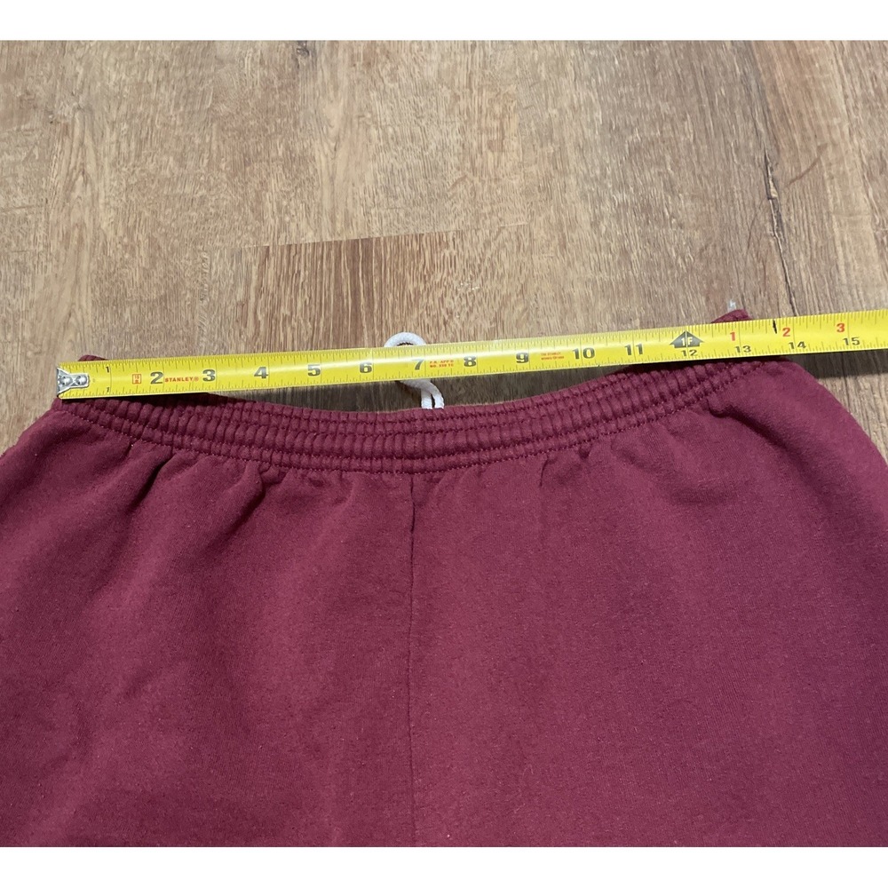 Vintage 90s Hanes Baggy Maroon Drawstring Sweatpants Joggers Size M Made in USA - Picture 6 of 8